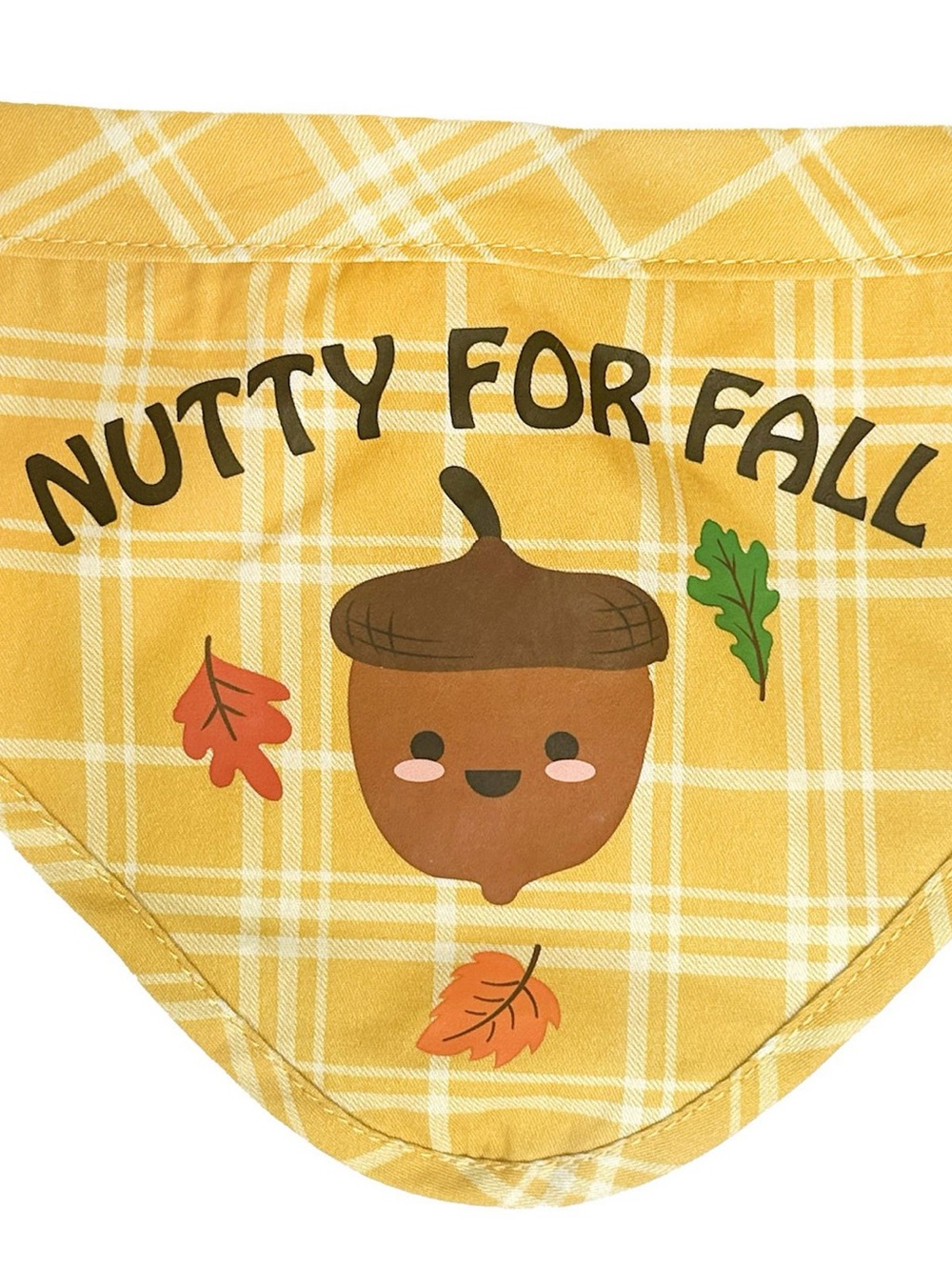Nutty For Fall Yellow Plaid Dog Bandana*